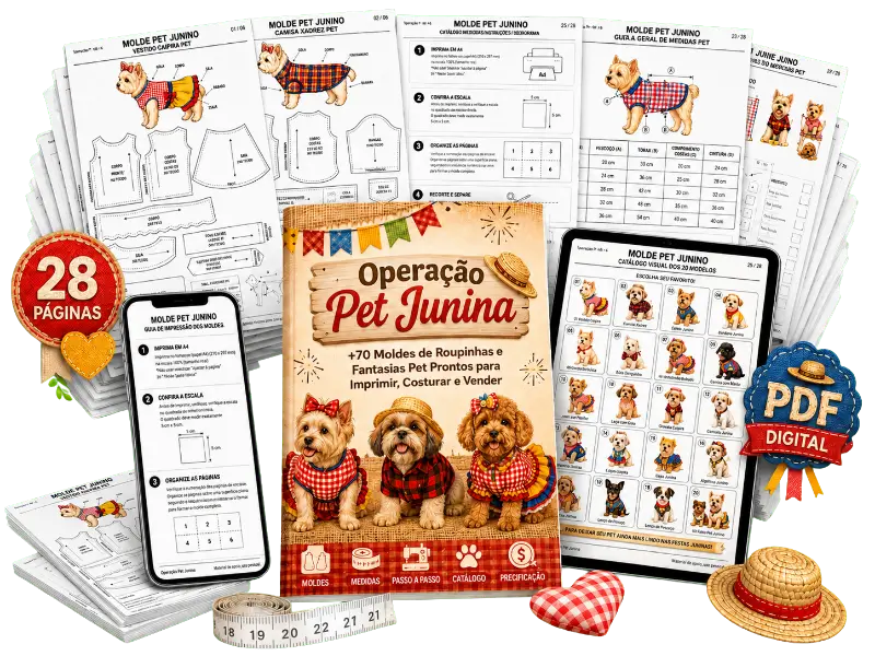 Kit Junino Pet — Moldes Juninos para Pets